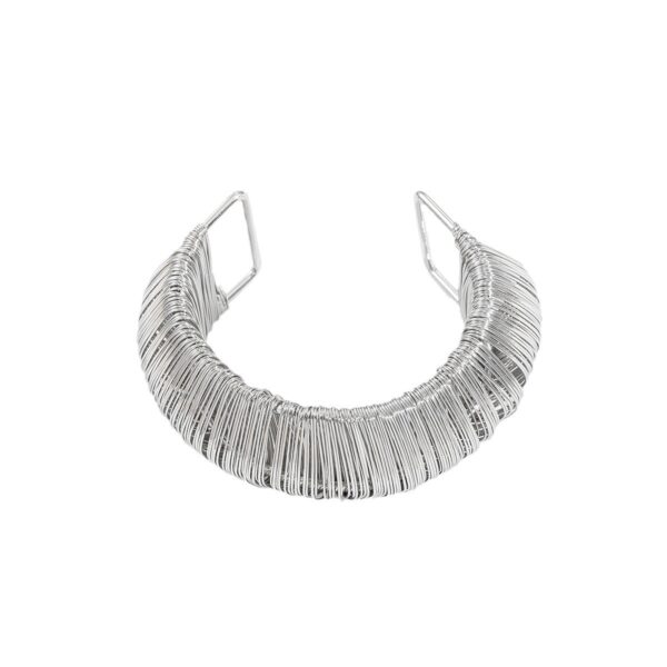 Brushed Exaggerated Alloy C- Shaped Bracelet - Image 4