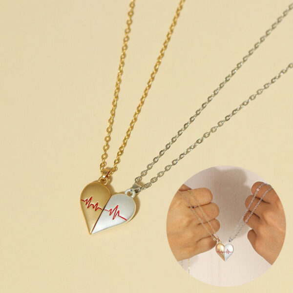 Heartbeat Magnetic Heart Necklace Love Couple Jewelry - Image 2