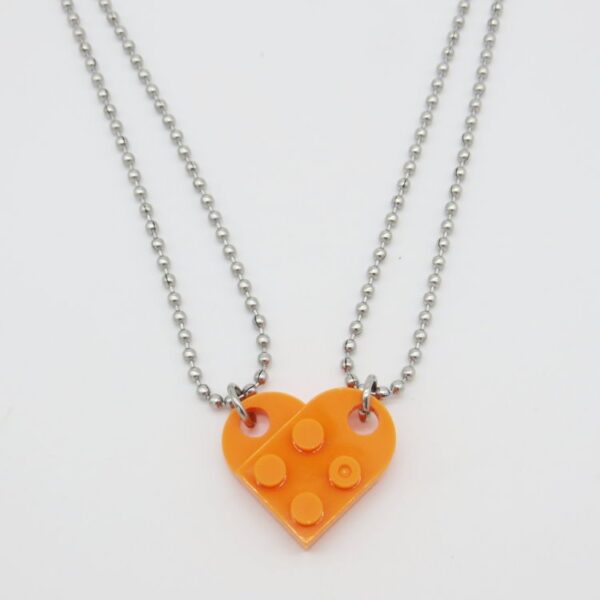 Detachable Love Heart Shaped Block Pendant Necklace - Image 5