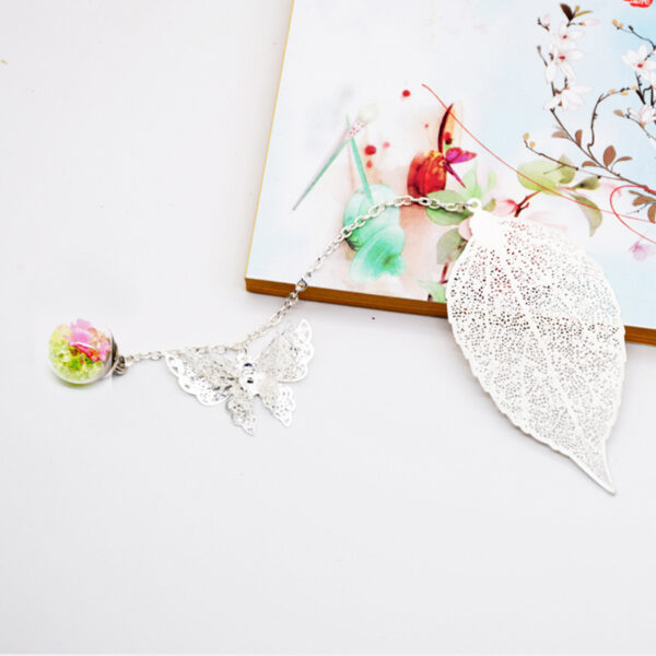 Chinese Style Metal Feather Bookmark Leaf Vein Butterfly Crafts Creation - Image 9