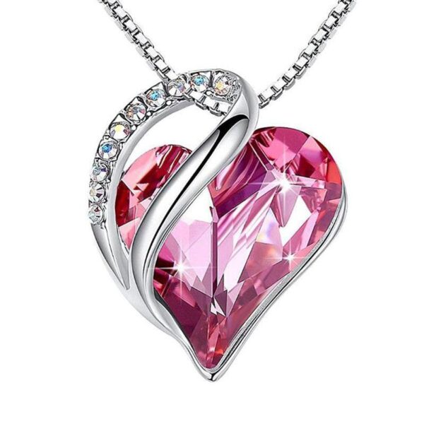 925 Sliver Heart Shaped Geometric Necklace Jewelry Women's Clavicle Chain Valentine's Mothers Day Gift - Image 4