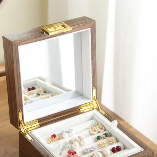 Classical jewelry box wooden storage cosmetic box jewelry - Image 3