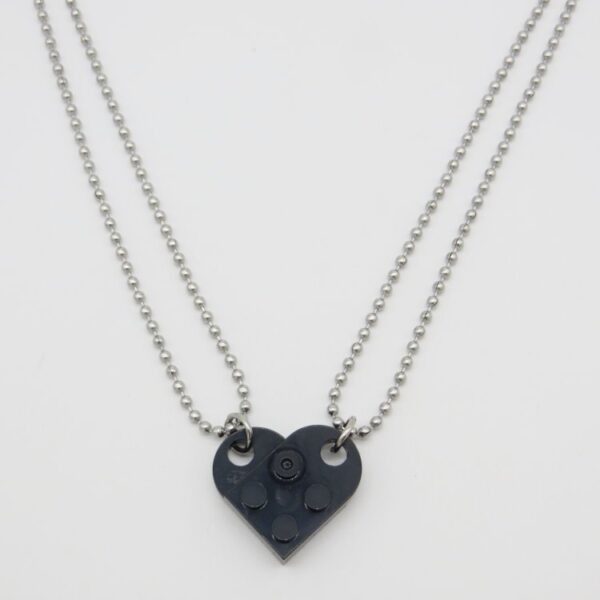 Detachable Love Heart Shaped Block Pendant Necklace - Image 6