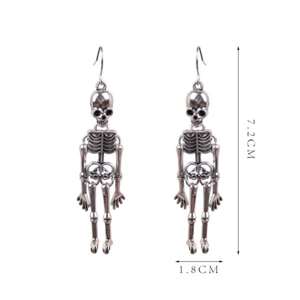 Earrings European And American Skull Skull Exaggerated Nightclub - Image 3