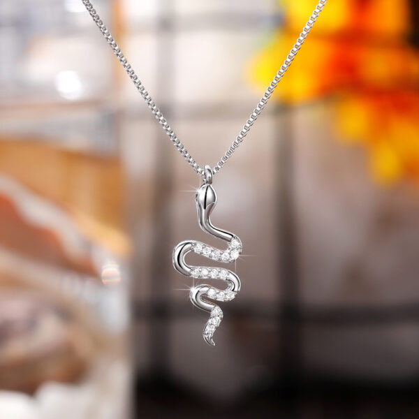 Fashion Lady Snake Pendant Necklace With Dazzling Zirconia Stylish Party Accessories Dainty Gift Animal Jewelry For Women Fashion Jewelry - Image 4