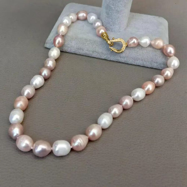 Natural Freshwater Thread Pearl Irregular Shaped Necklace - Image 2