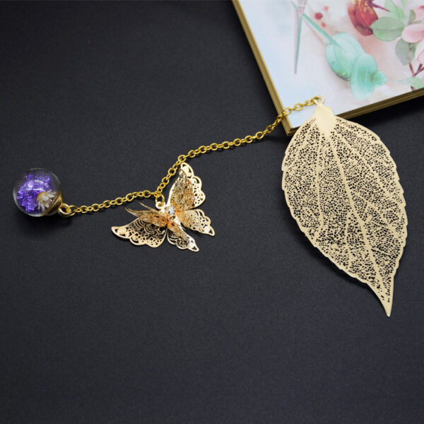 Chinese Style Metal Feather Bookmark Leaf Vein Butterfly Crafts Creation - Image 10