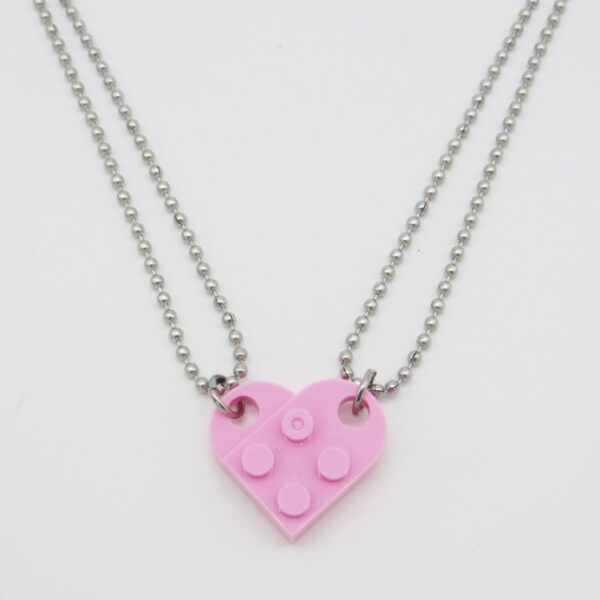 Detachable Love Heart Shaped Block Pendant Necklace