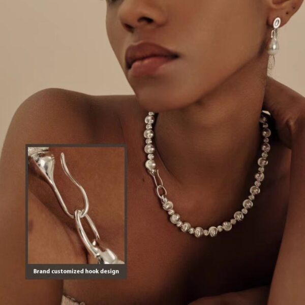 Brushed Beaded Necklace Temperament Clavicle Chain - Image 4