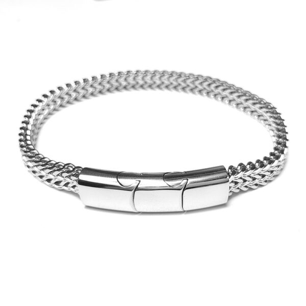 Simple Cuban Stainless Steel Detachable Three-section Magnet Bracelet - Image 3