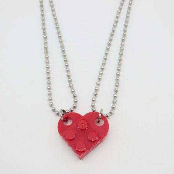 Detachable Love Heart Shaped Block Pendant Necklace - Image 10