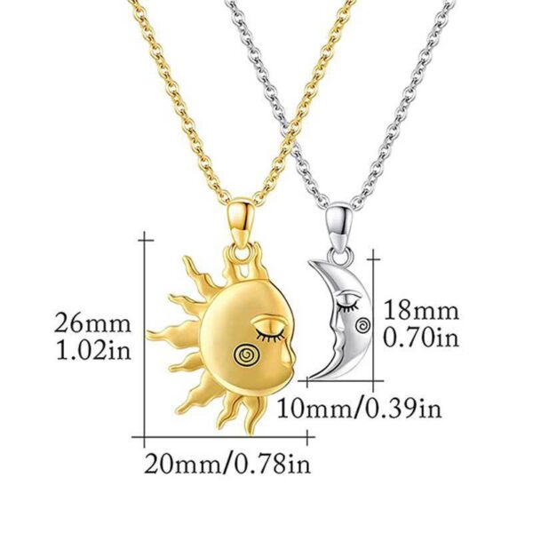 18K Golden Magnetic Sun Star Necklace Fashion Personality Couple Pendant Necklace Valentine's Day Gift - Image 2