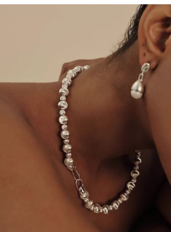 Brushed Beaded Necklace Temperament Clavicle Chain - Image 2