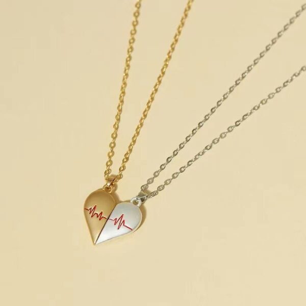 Heartbeat Magnetic Heart Necklace Love Couple Jewelry - Image 5