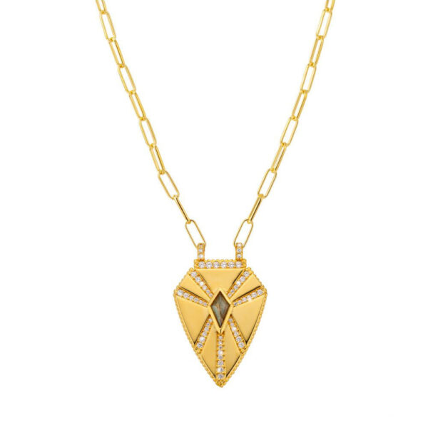 Fashion Color Tarot Necklace Simple Drop Oil Zircon Pendant Gold Plated - Image 6