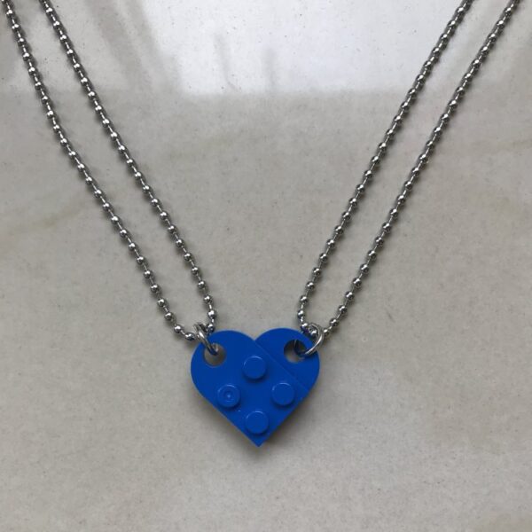 Detachable Love Heart Shaped Block Pendant Necklace - Image 3